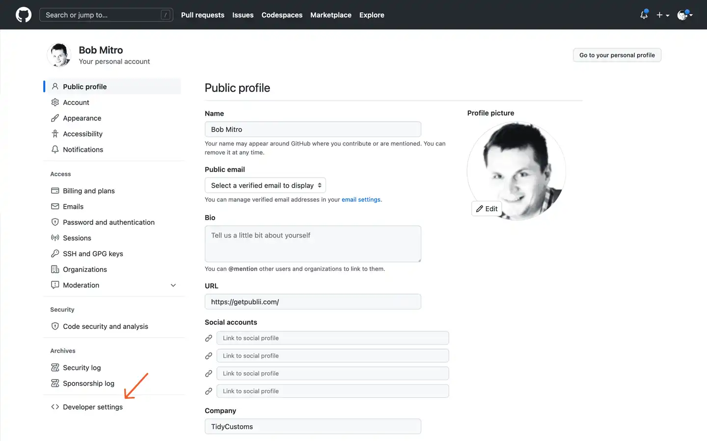 Github开发者设置